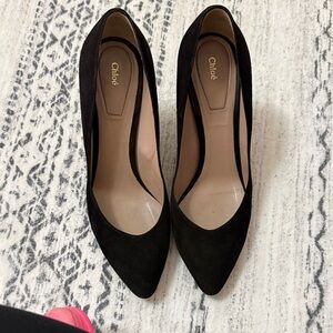 Chloe Black Suede Heels